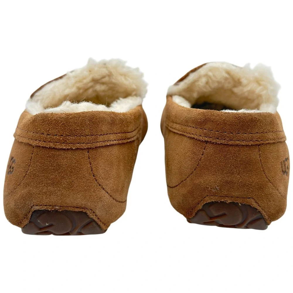 UGG Linscot Slippers Mens 9 Chestnut Suede Moccasin Loafers 1174583